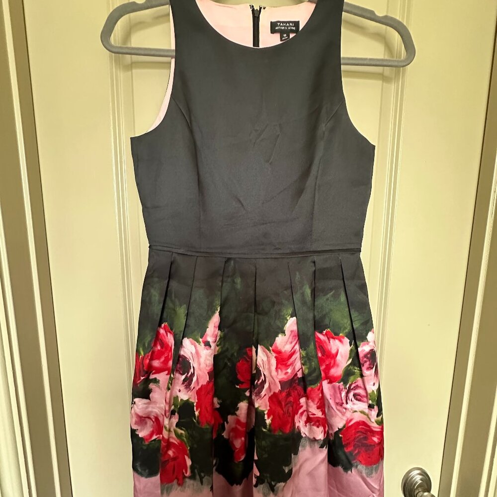 Tahari Dress, 10, Female, Black/Floral
